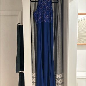 Elegant Blue Lace Gown